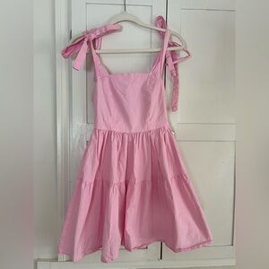 Pink Kathleen Maeve Bow Tiered Dress